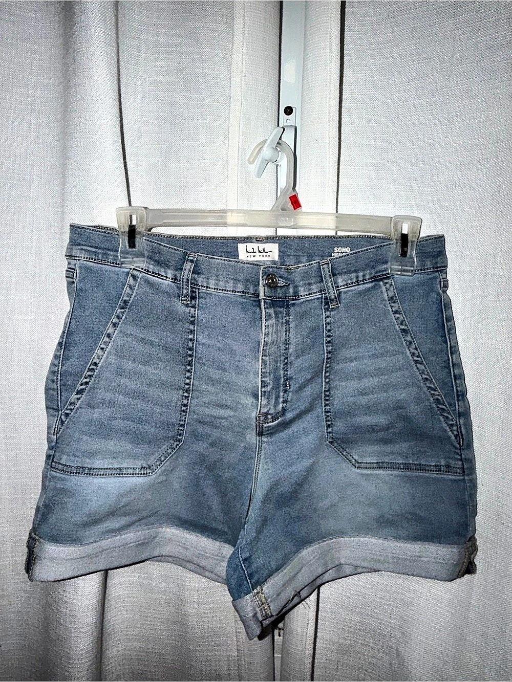 Nicole Miller High Rise Jean Shorts Denim Shorts Blue Size 14 Like New
